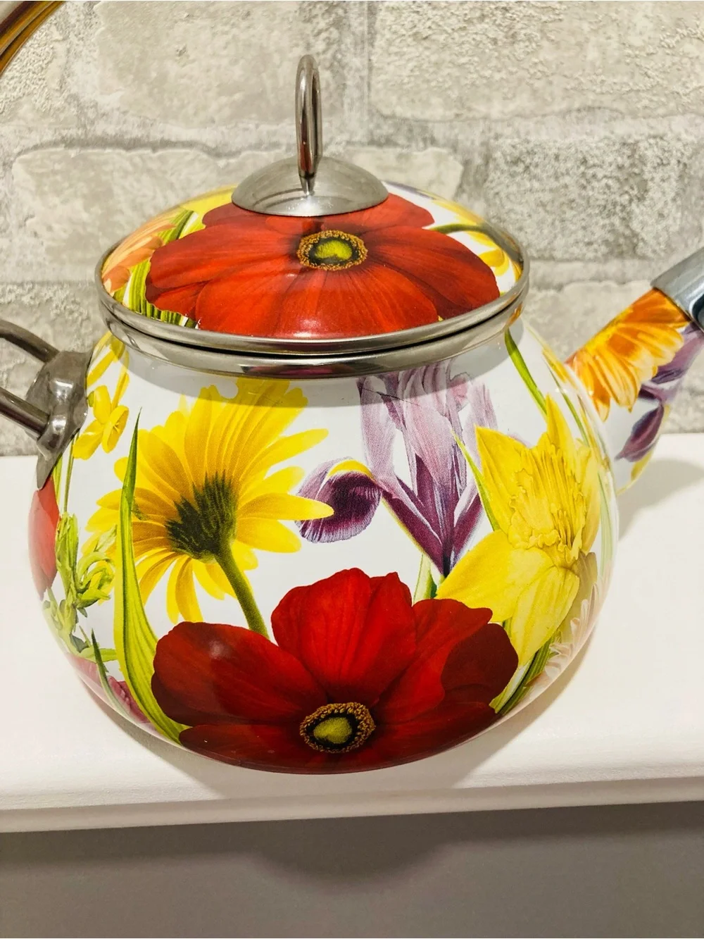 🌺PIONEER Woman Teapot 🌺White Ceramic Cookware Lid